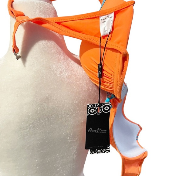 NWT Power Flower Classic Swimwear Bikini Top UnderWire Light Padding  Size L/ 22 - Picture 5 of 5
